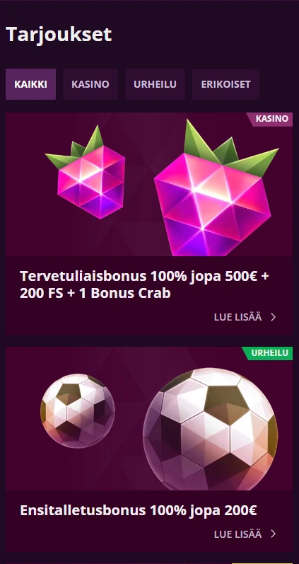 Malinacasino App Tarjokuset
